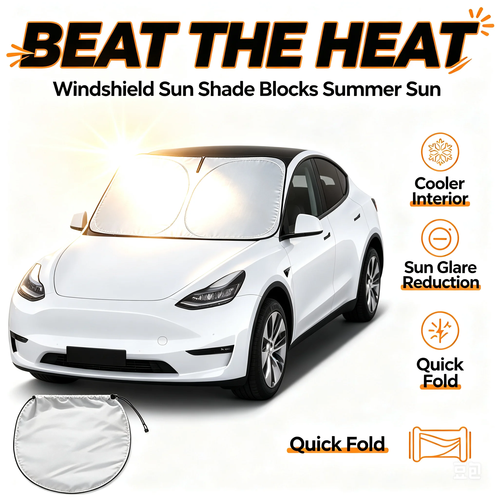 Windshield Sun Shade - واقي شمس للسيارة، حاجب حراري للزجاج