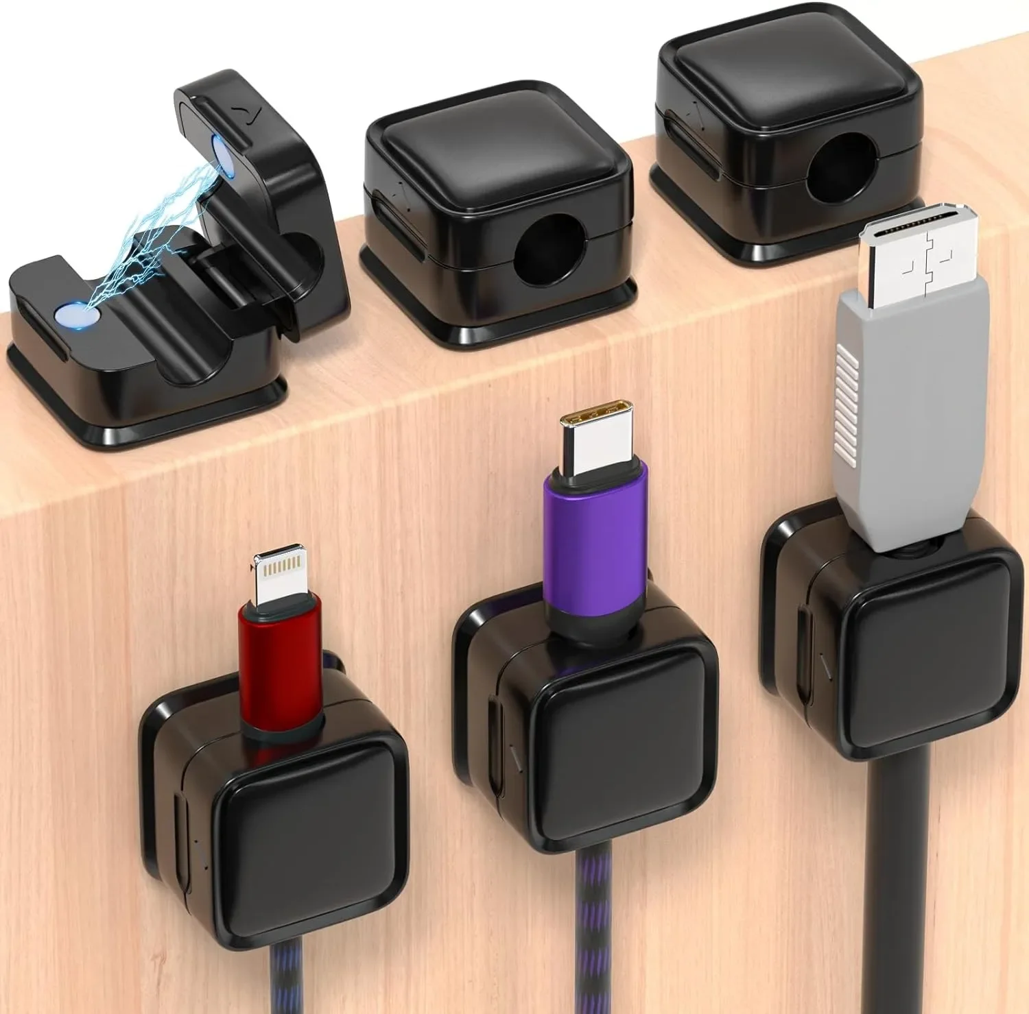 Car Cable Organizer - منظم كابلات صغير، حامل كابلات مغناطيسي،