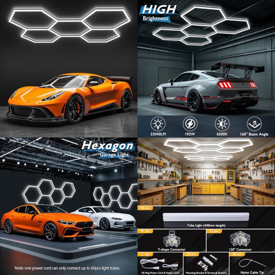 Car Led Light - أضواء مرآب سداسية الشكل، إضاءة LED