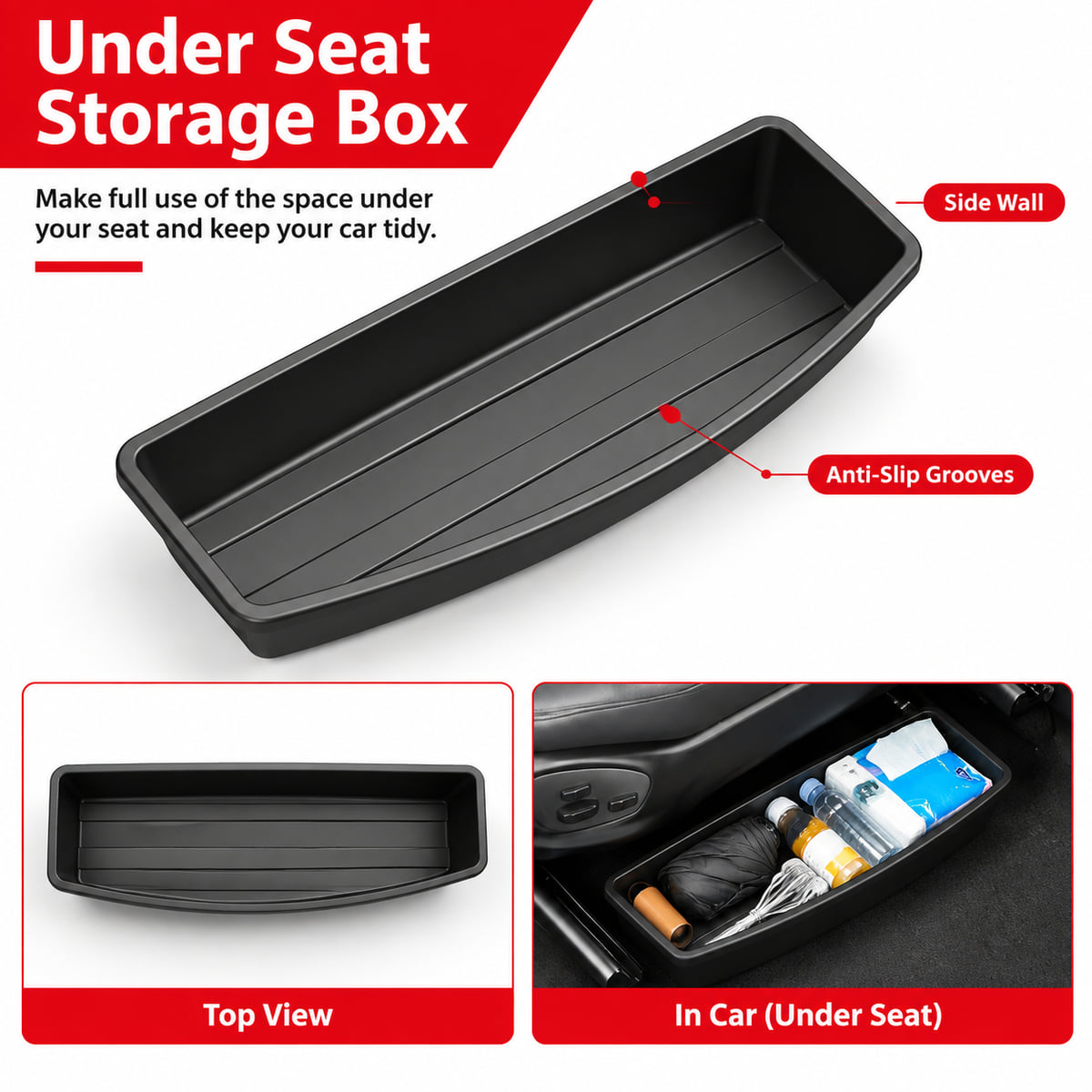 صينية تخزين أسفل المقعد للسيار - مراجعة Car Cable Organizer وسعره