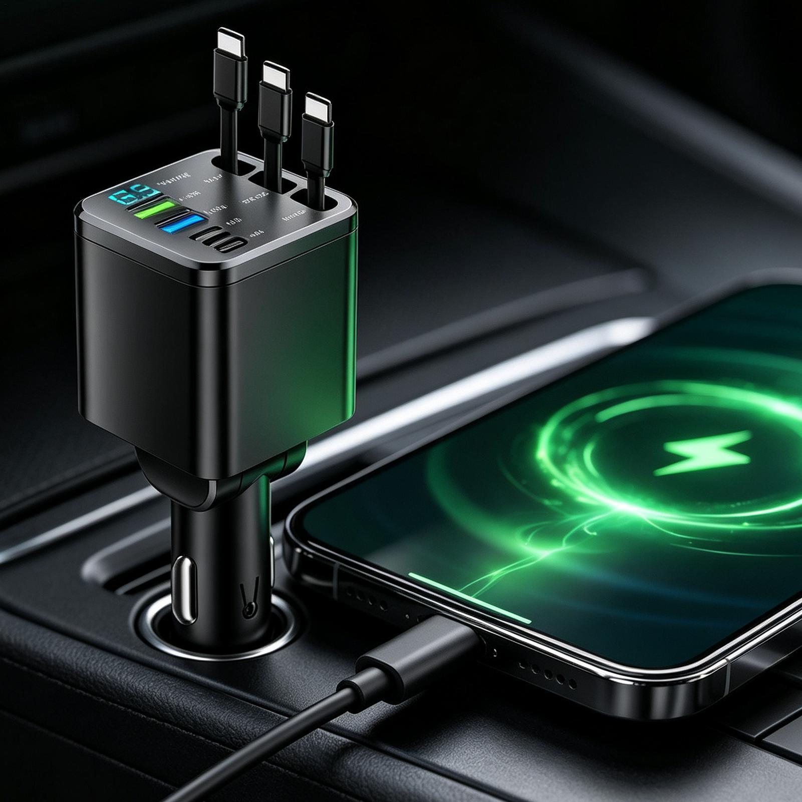 شاحن سيارة قابل للسحب بقوة 102 - مراجعة Car Charger وسعره