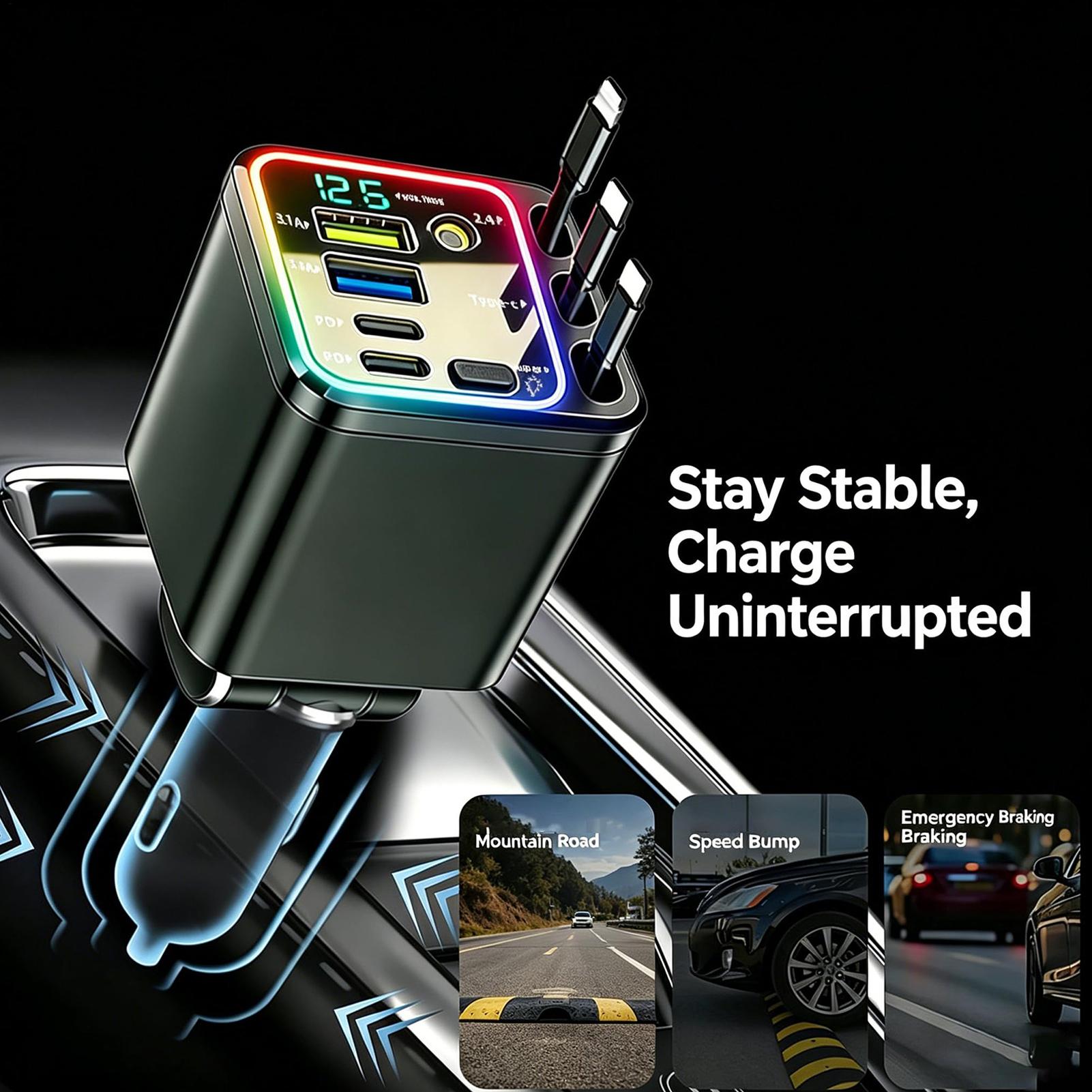 شاحن سيارة قابل للسحب بقوة 102 - مراجعة Car Charger وسعره