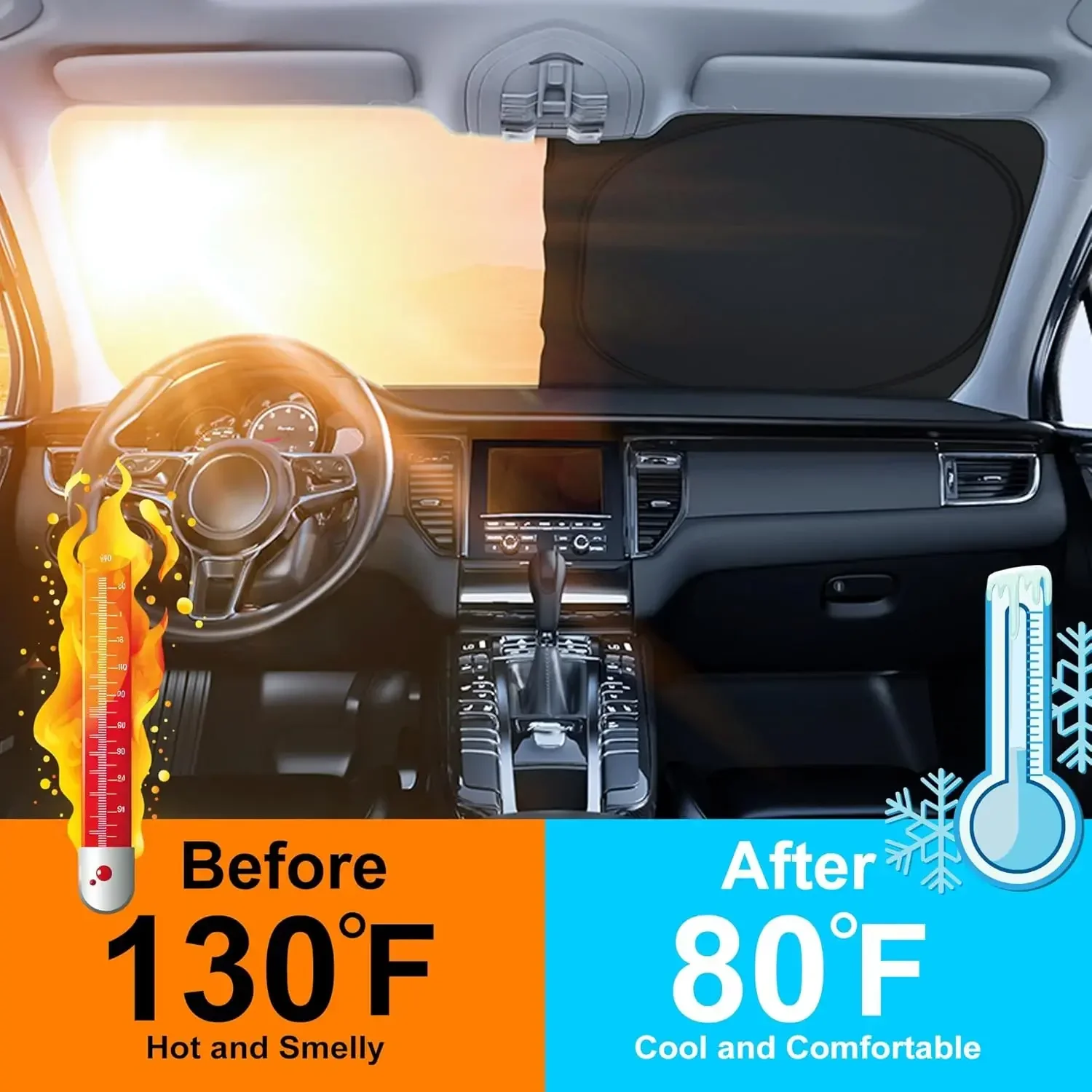 واقي شمس للسيارة للزجاج الأمام - مراجعة Windshield Sun Shade وسعره