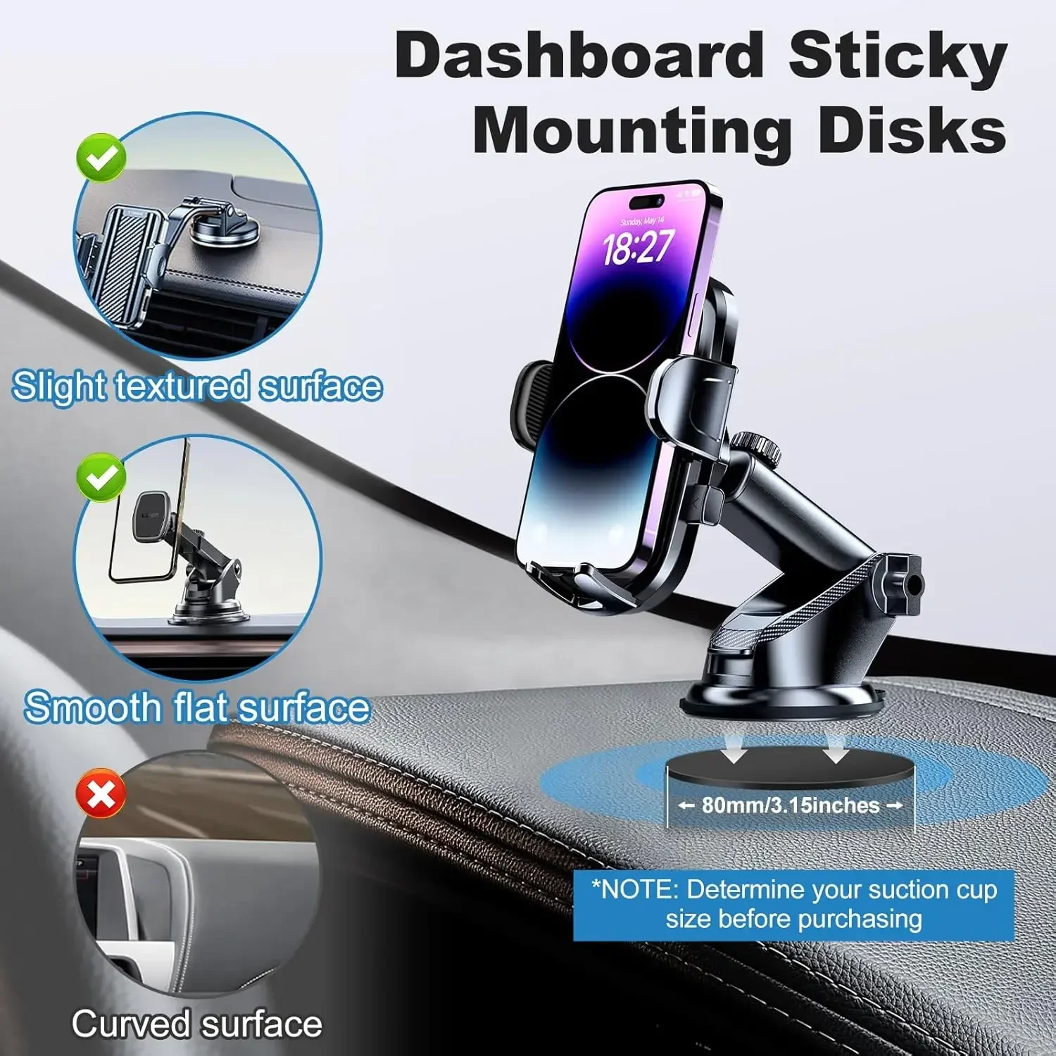 مجموعة وسادات لاصقة عالمية للو - مراجعة Car Phone Holder وسعره