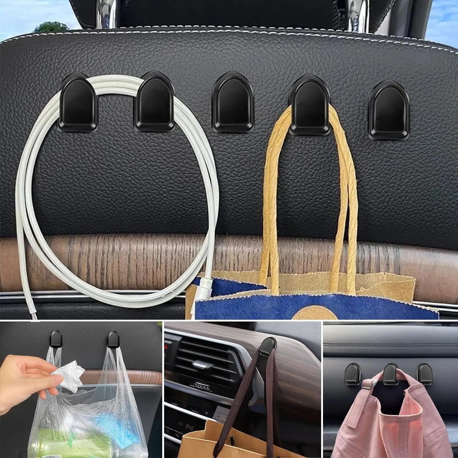 خطافات صغيرة للسيارة لتخزين ال - مراجعة Car Cable Organizer وسعره